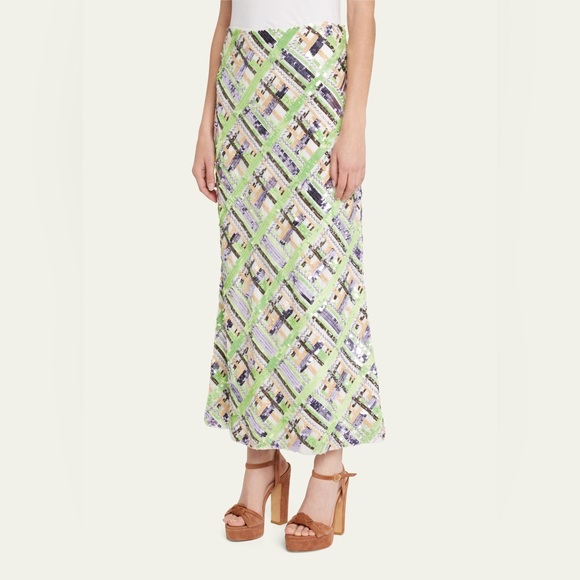 NWOT VERONICA BEARD Brent EMBELLISHED sequin midi skirt mermaid 2 - Picture 6 of 17